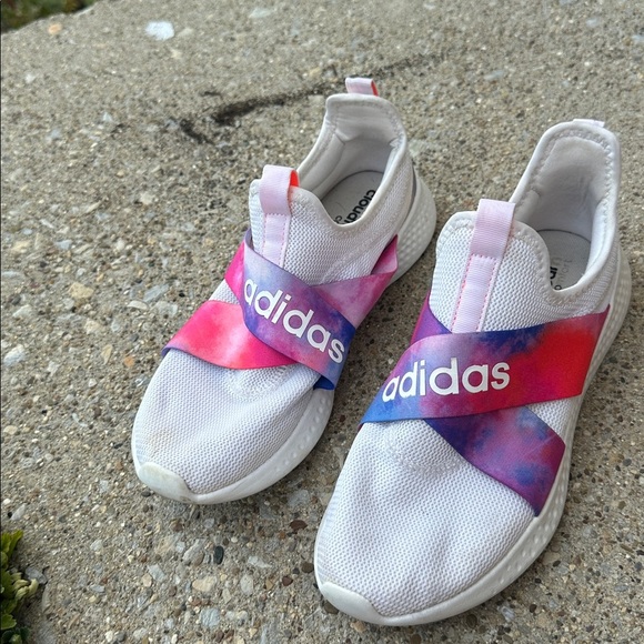 Adidas white and pink tie dye women’s slip on tennis shoes size 8.5 - Picture 2 of 6